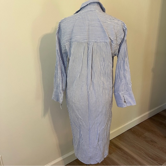 H&M Blue & White Stripe Button-Down Shirt Dress – Size XS - Picture 2 of 3